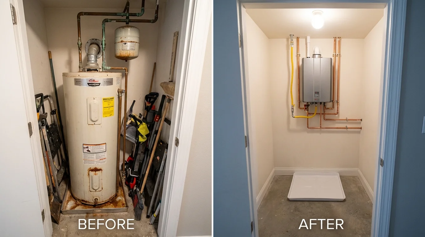 Tank water heater versus wall-mounted tankless unit comparison for Granite Falls, WA homeowners